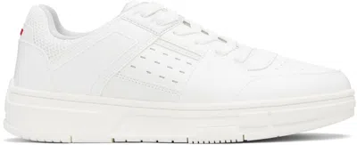 Hugo Boss White Faux-leather Mesh Trims Sneakers