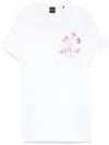 Hugo Boss White Floral-print T-shirt In White