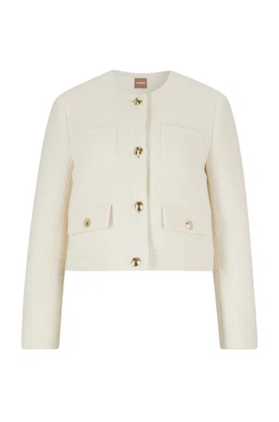 Hugo Boss White Fw22 Janoa Jacket For Women