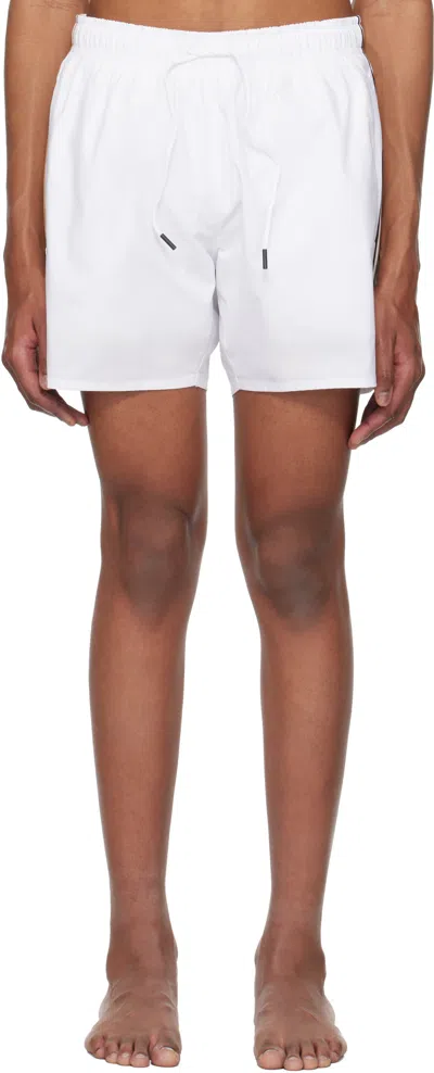 HUGO BOSS WHITE ICONIC SWIM SHORTS