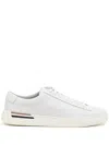HUGO BOSS WHITE LEATHER SNEAKERS WITH PREFORMED SOLE, LOGO AND TYPICAL BRAND STRIPES