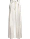 Hugo Boss Linen Trousers With Pleated Wide Leg