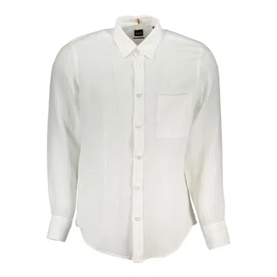 Hugo Boss White Linen Blend Shirt