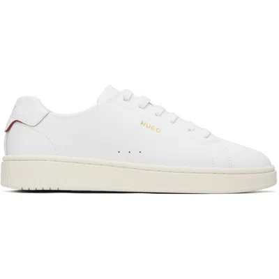 Hugo Boss Hugo Cowhide Leather Sneakers With Rubber Outsole In White