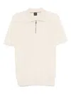 Hugo Boss Boss Ivory Polo Shirt With Half-zip