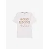 Hugo Boss White Logo-print Cotton-jersey T-shirt 4-14 In White