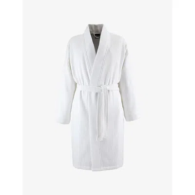 Hugo Boss Onsen Waffle-textured Cotton Bathrobe In White