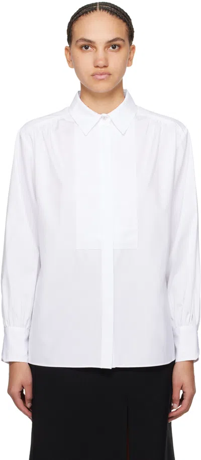 Hugo Boss White Paneled Shirt In 100 White
