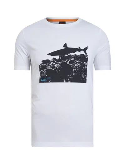 Hugo Boss White Printed T-shirt