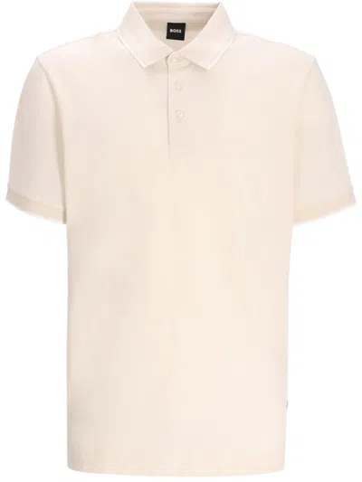 Hugo Boss White Regular Fit Logo Polo In Neutral