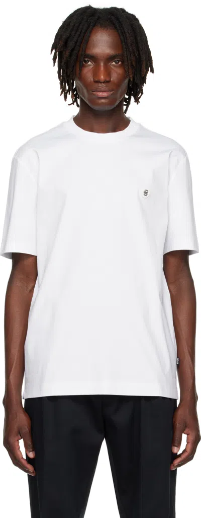 Hugo Boss White Regular-fit Monogram Print T-shirt