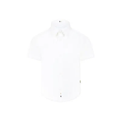 Hugo Boss Kids' White Shirt For Boy With Logo