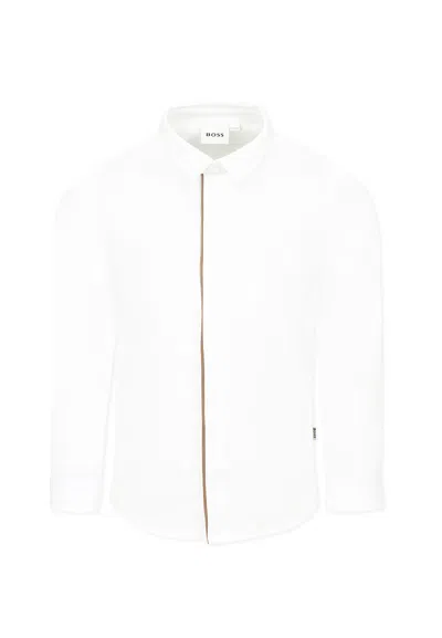 Hugo Boss Kids' White Shirt For Boy With Logo