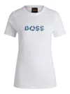 Hugo Boss Boss Woman T-shirt White Size L Cotton In Gray