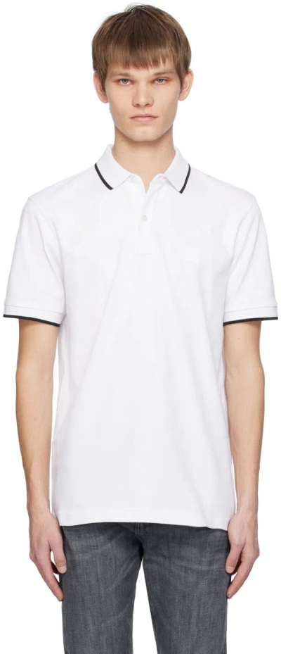 Hugo Boss White Slim-fit Polo In 100-white