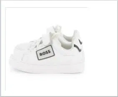 Hugo Boss Kids' White Sneakers For Baby Boy And Boy With Patch