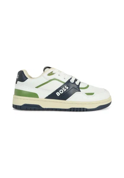 Hugo Boss Kids' White Sneakers For Boy With Logo