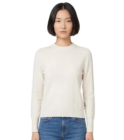 Hugo Boss White Solid Mock Collar Sweater In Neutral