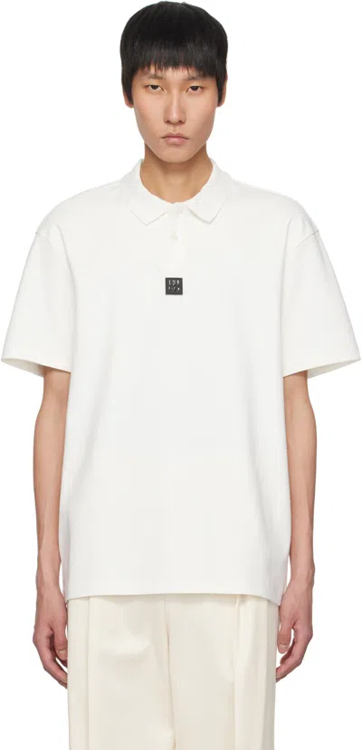 Hugo Boss White Stacked Logo Interlock-cotton Polo In 102-natural