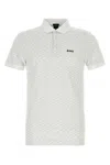 Hugo Boss White Stretch Cotton Polo Shirt In Gray