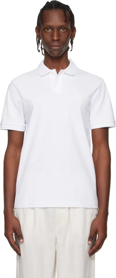Hugo Boss White Stretch-cotton Slim-fit Polo