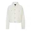 Hugo Boss White Stretch-denim Jacket With Signature Trims In White