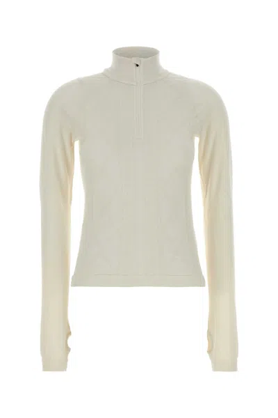 Hugo Boss Stretch Wool Blend High Neck Knit Top In Neutral