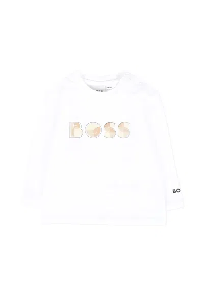 Hugo Boss White T-shirt For Baby Boy With Logo