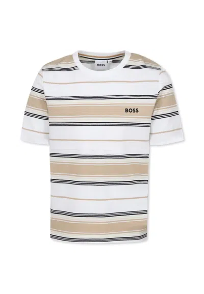 Hugo Boss Kids' White T-shirt For Boy With Logo