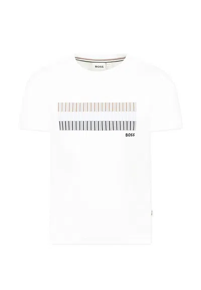Hugo Boss Kids' White T-shirt For Boy With Logo