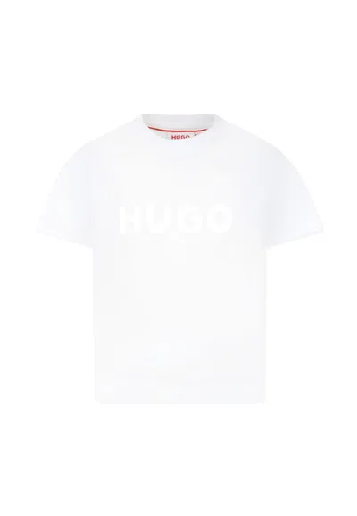 Hugo Boss Kids' White T-shirt For Boy With Logo