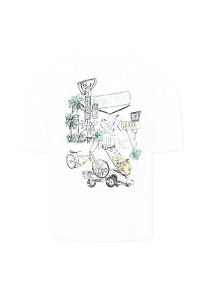 Hugo Boss Kids' White T-shirt For Boy With Logo