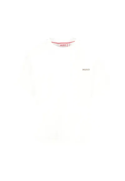 Hugo Boss Kids' White T-shirt For Boy With Logo In Multi