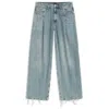 Hugo Boss Wide-leg Jeans With Front Pleats In Blue