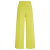 Hugo Boss Wide-leg Trousers In A Cotton Blend In Yellow