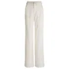 Hugo Boss Wide-leg Trousers With Belt And Pocket Detailing In White