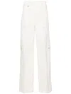 Hugo Boss Wide-leg Twill Trousers In Neutrals