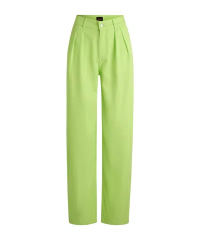 Hugo Boss Wide-legged Casual Pants In Green