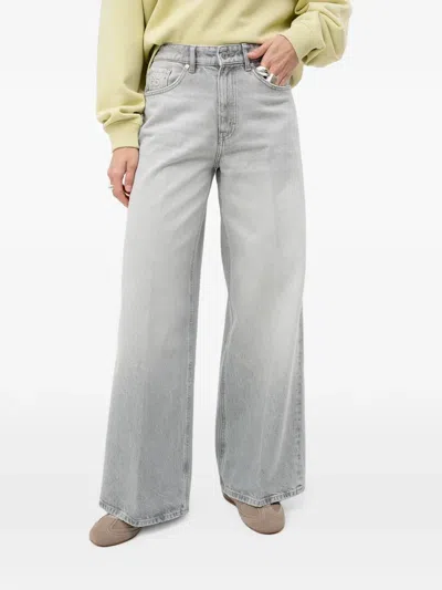 Hugo Boss Wide-leg Jeans In Gray