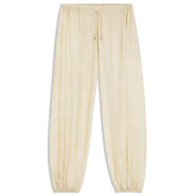 Hugo Boss Wide-leg-fit Pants Blended With Modal In Neutral