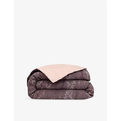 Hugo Boss Wild Millet Cotton-sateen Duvet Cover Taupe In Purple