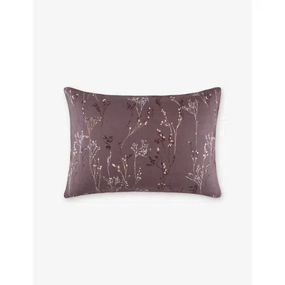 Hugo Boss Wild Millet Cotton-sateen Pillowcase Taupe In Purple