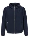 Hugo Boss Windproof Nylon Jacket With Hood In Blue