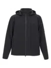 Hugo Boss Windproof Removable-hood Jacket In Black