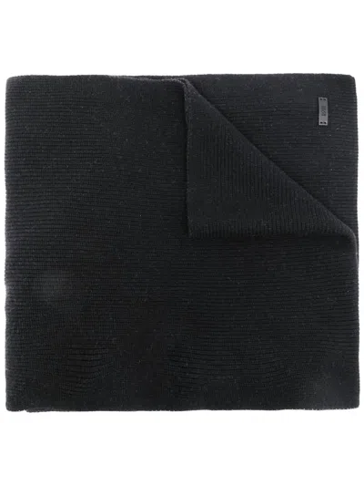 Hugo Boss Women's Bold Vertical Logo Cotton Mix Scarf In Black