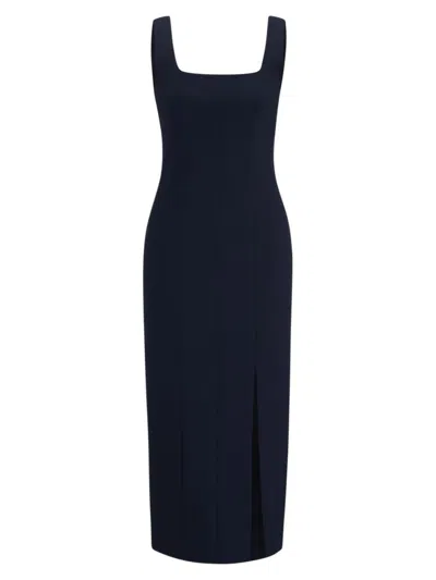 Hugo Boss Business Dress With Seaming Details In Navy/midnight Blue