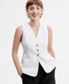 Hugo Boss V-neck Buttoned Waistcoat In White