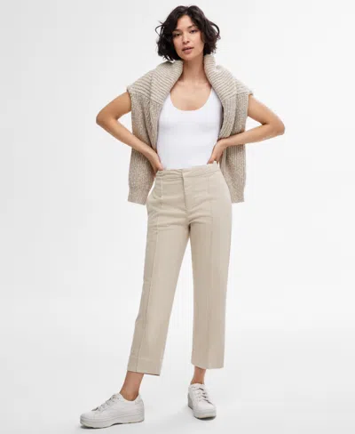 Hugo Boss Women's Cotton-blend Seamed Ankle Trousers In Sand