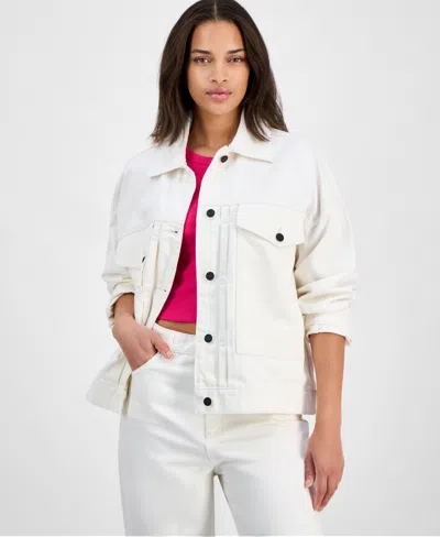 Hugo Boss Women's Cotton Denim Button-front Jacket In Gray