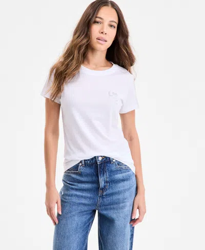 Hugo Boss Women's Cotton Embellished-graphic T-shirt In White
